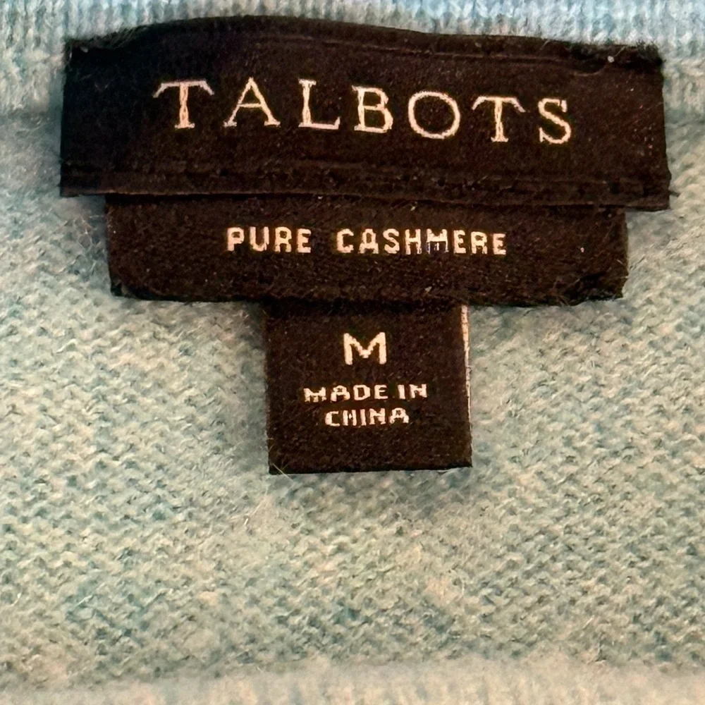 Talbots‎ Cashmere Turquoise Blue Luxury Turtleneck A-line sweater, size Medium